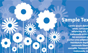 Blue card with flowers